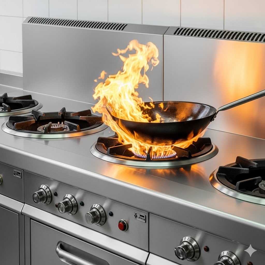 Gas-Wokstation für die Gastronomie