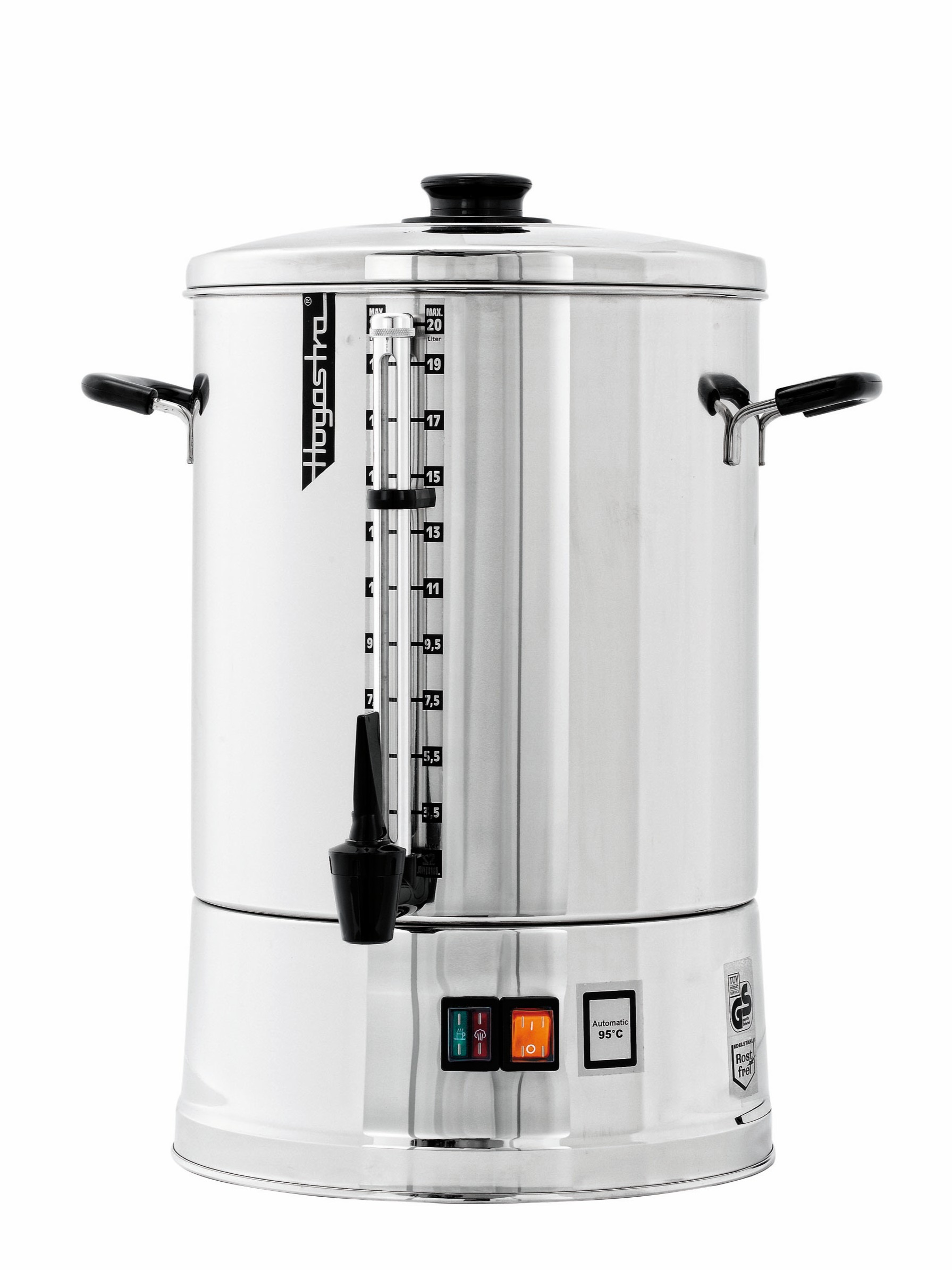 Hogastra Heißwasserautomat HWA 20 ECO Line mit flachem Deckel, 2 - 20 Liter