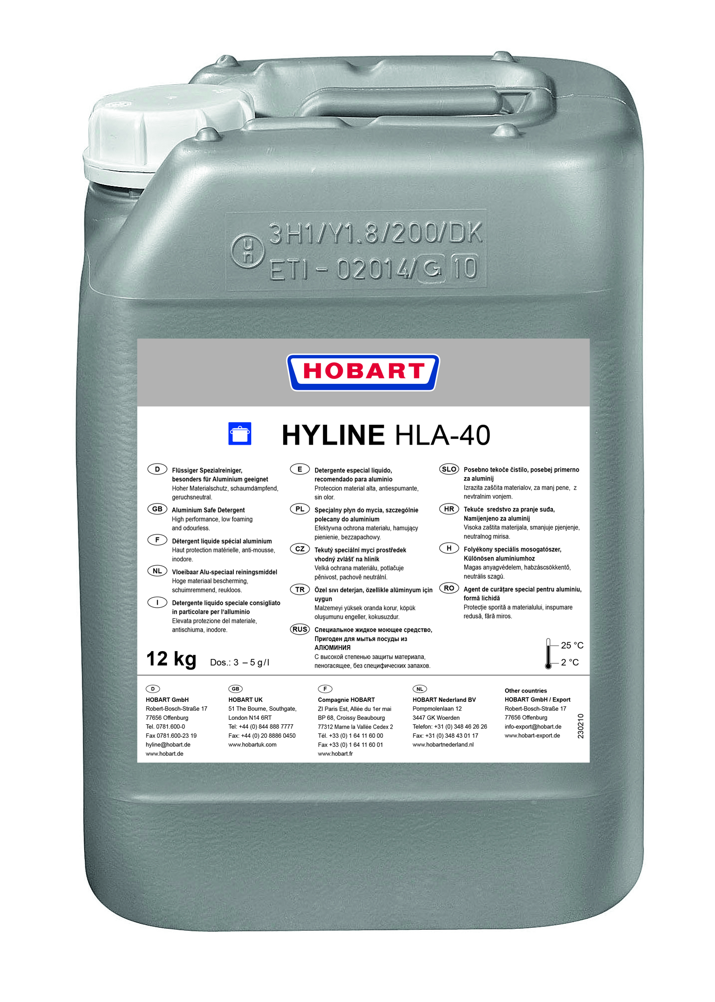 ecomax by HOBART Hyline HLA-40 Aluminium-Reiniger, 12 kg-Kanister