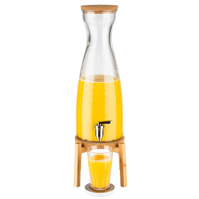 APS Getränkespender "FRESH WOOD" | 4,5 Liter | Holzgestell, Korkuntersetzer