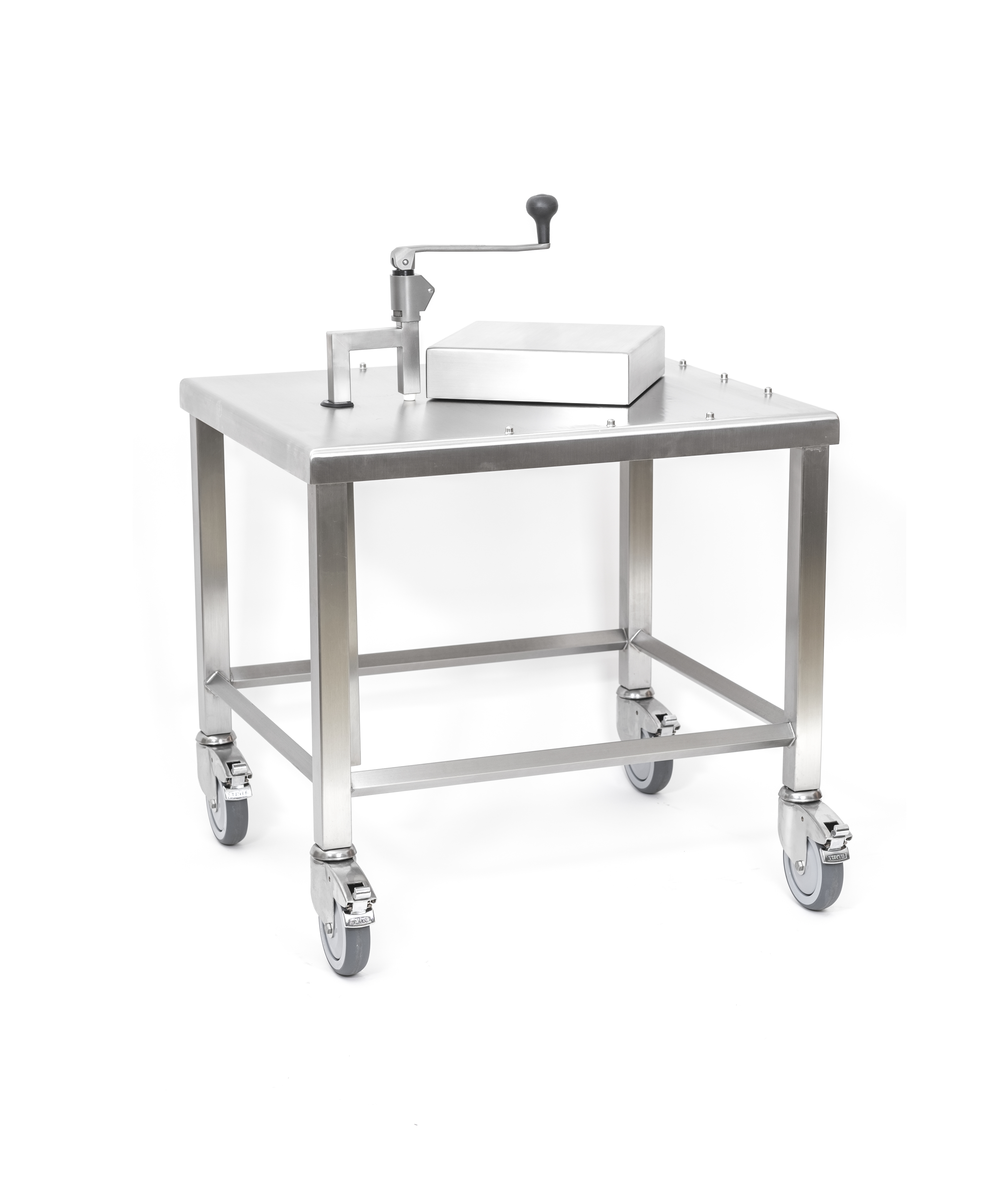 Weisser Hand-Dosenaufschneider FDO 12, fahrbar