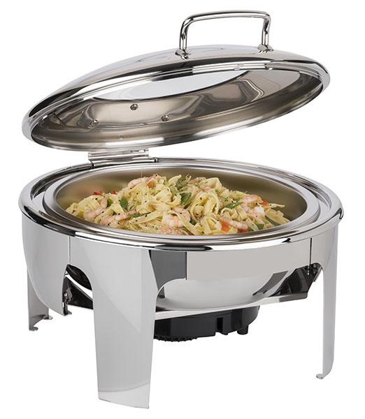 APS Dish "EASY INDUCTION" rund 6 Liter | inkl. 1 Gestell, 1 Wasserbecken, 1 Deckel, 1 runden Speisenbehälter | ohne Induktionsplatte