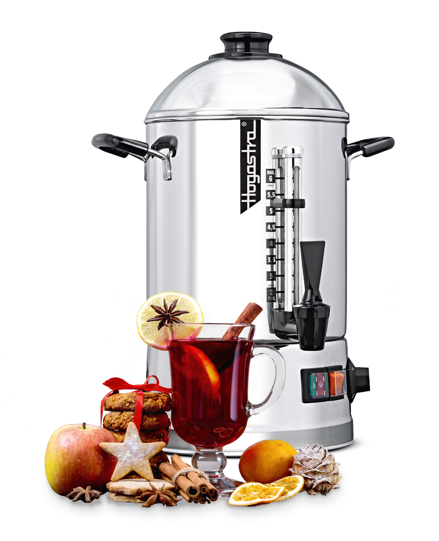 Hogastra Heißwasserautomat Glühweinspender GW6 mit Domdeckel, 2 - 6 Liter | Art.Nr. 00216-GW6