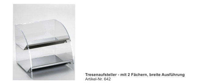 Stöckel Kombi Box Tresenaufsteller mit 2 Fächern aus Plexi/Edelstahl 250 x 250 mm