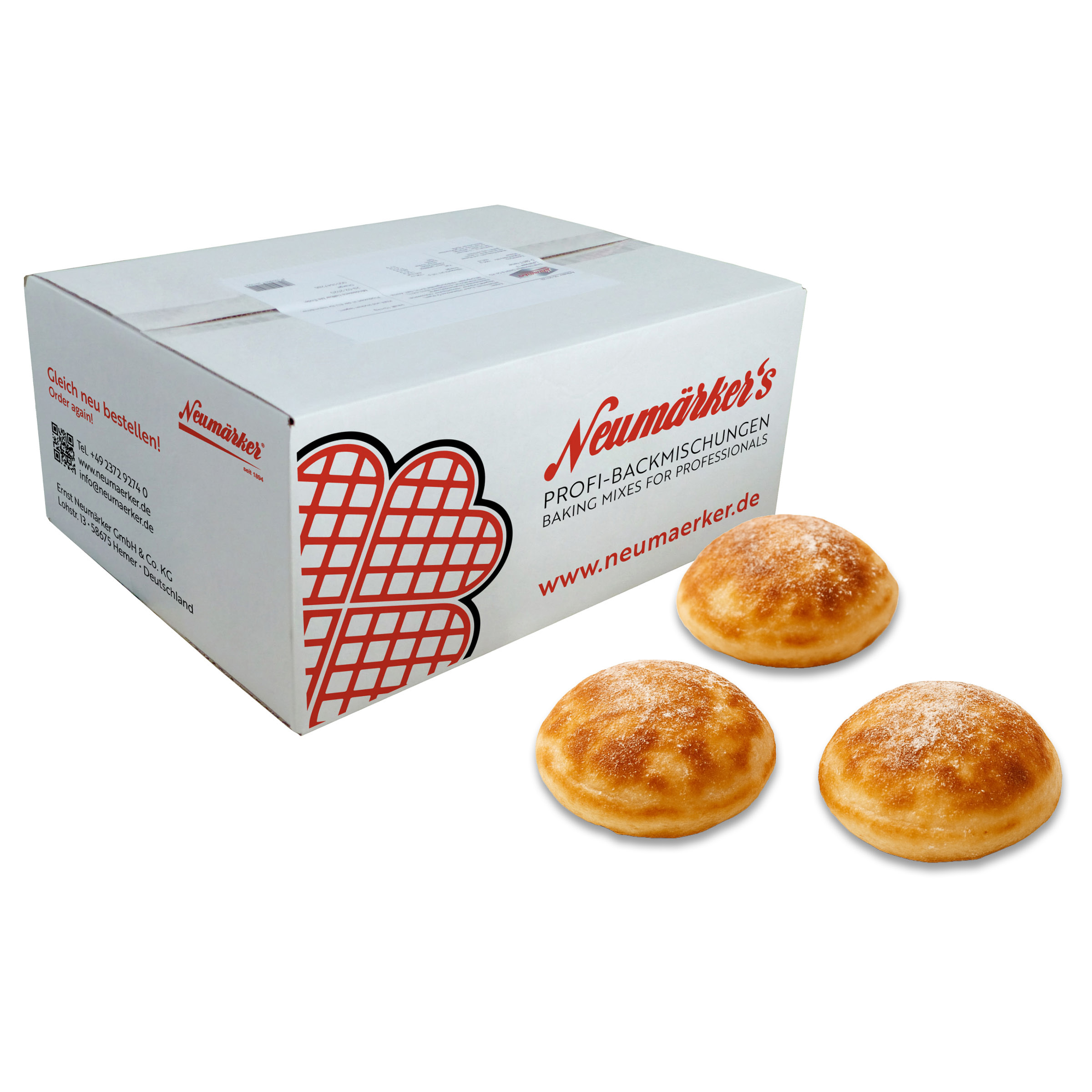 Neumärker Poffertjes-Ready-Mix | Poffertjes-Backmischung für Gastronomie | Karton à 10 kg (10x 1 kg) | Made in Europe