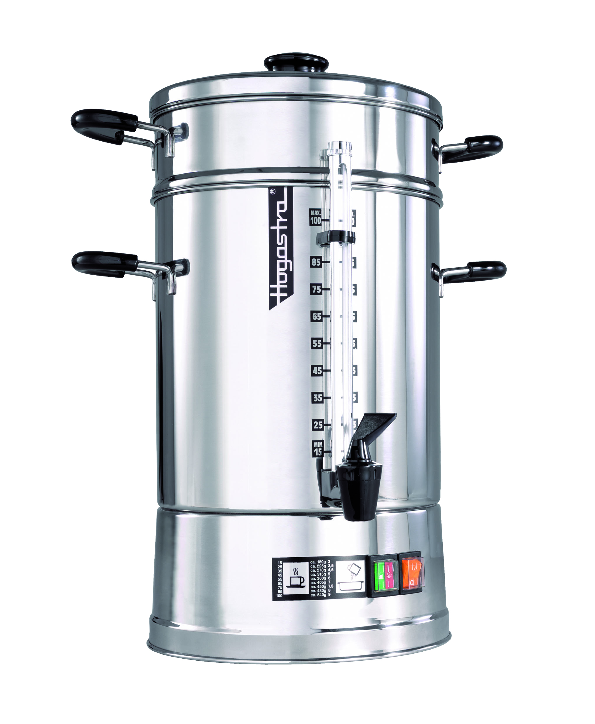 Hogastra Kaffeemaschine CNS 100 ECO Line mit flachem Deckel, 2 - 12,5 Liter