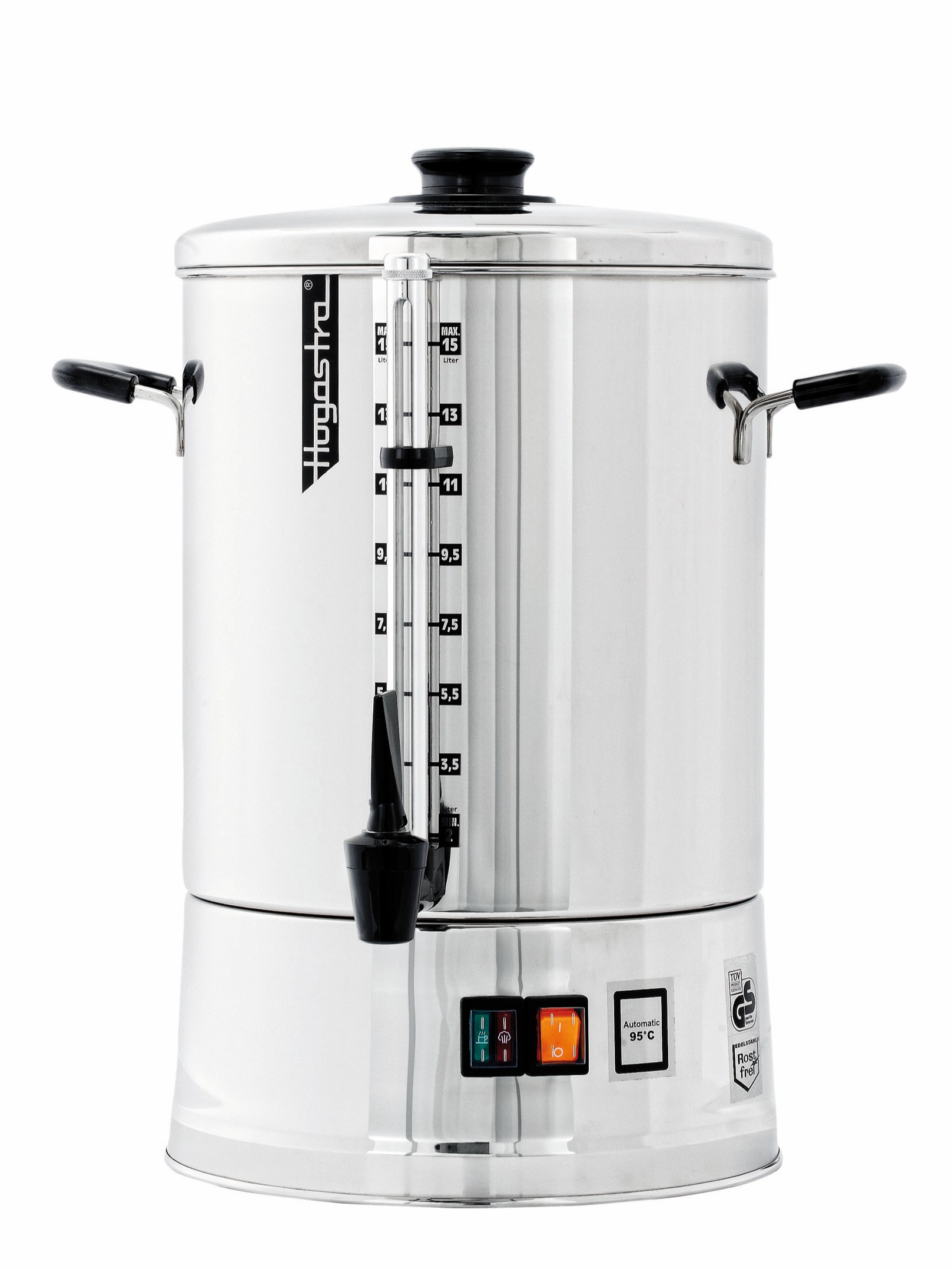 Hogastra Heißwasserautomat HWA 15 ECO Line mit flachem Deckel, 2 - 15 Liter