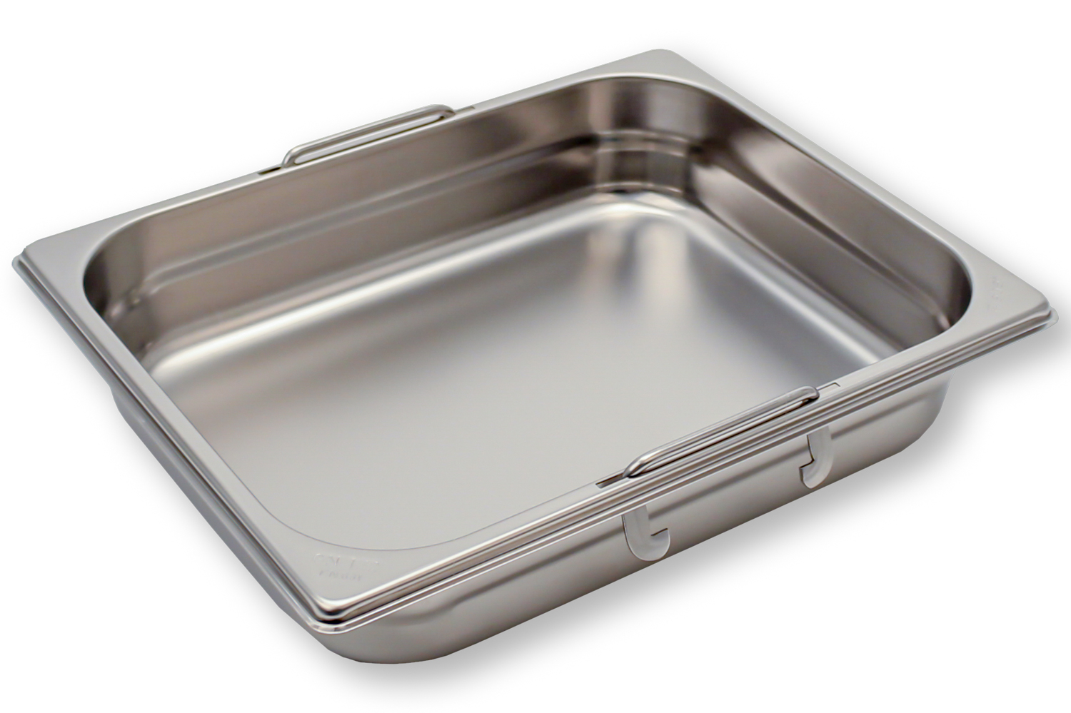 Rieber GN-Behälter 1/2 aus Edelstahl mit versenkbaren Griffen