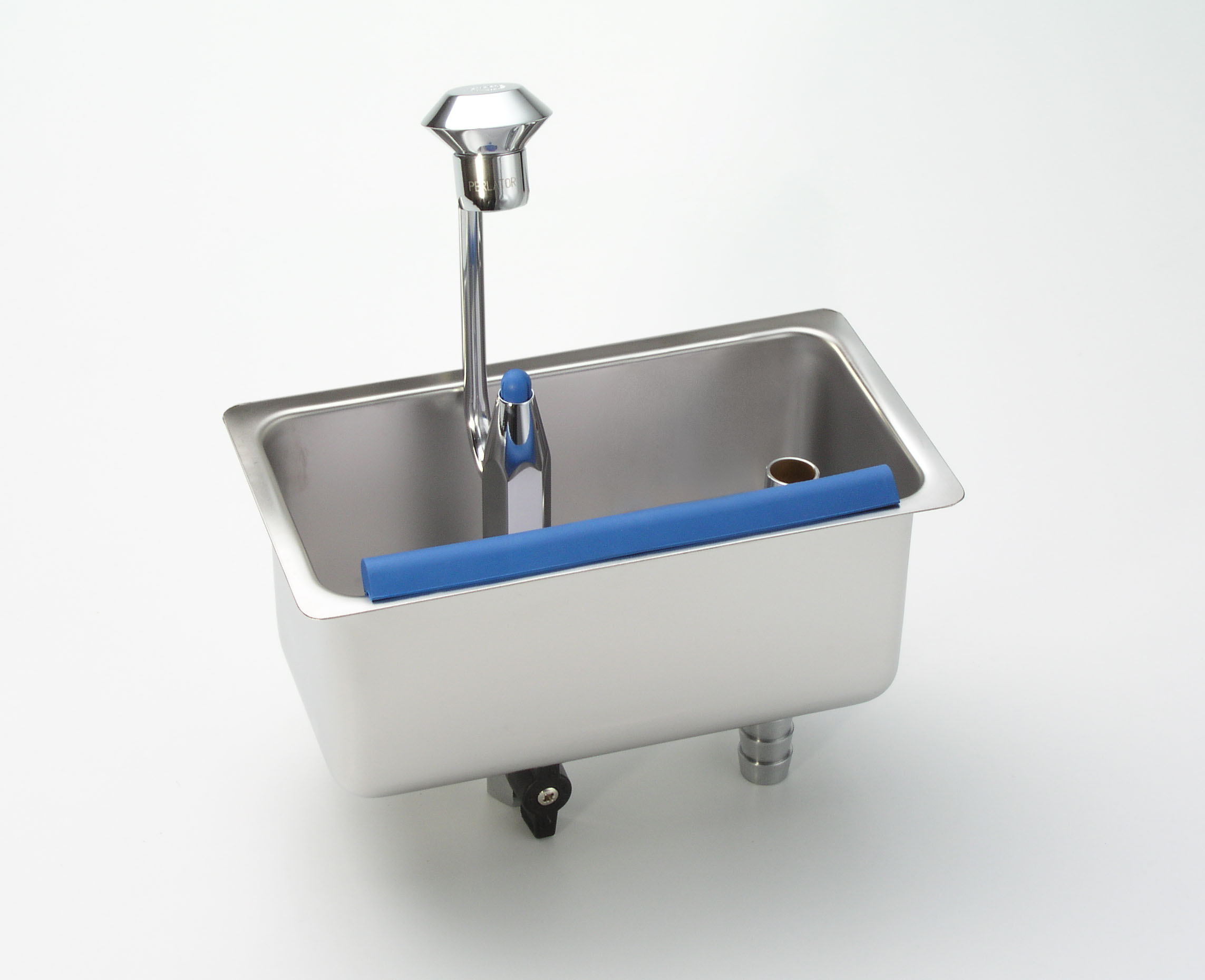 Stöckel Einbauspüle Modell 14/16 mit Portioniererdusche und Wasserablauf