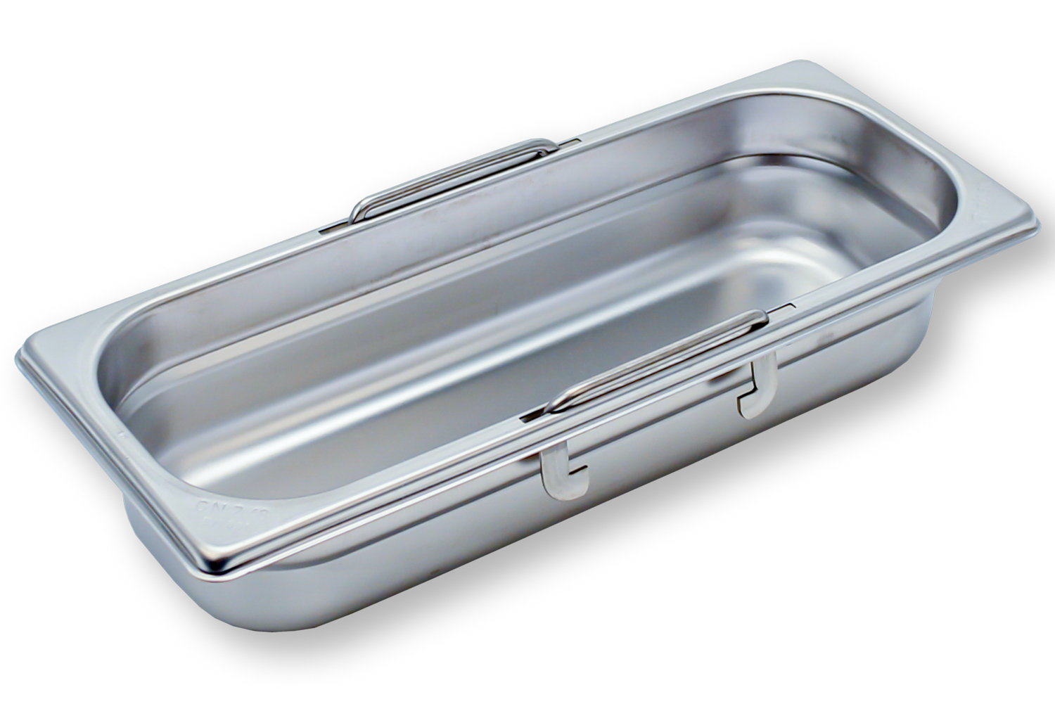 Rieber GN-Behälter 2/8 aus Edelstahl mit versenkbaren Griffen