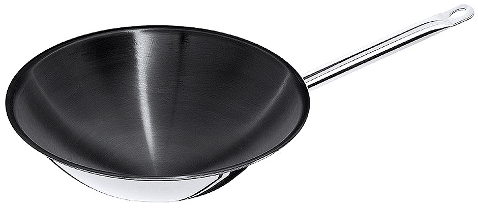 Contacto Wok Edelstahl - mehrschichtig - Boden abgerundet
