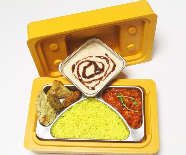 Rieber thermoport® 10 KW  "Essen auf Rädern" Kunststoff-Behälter orange mit Latent-Wärmespeicher + Kaltfach, unbestückt