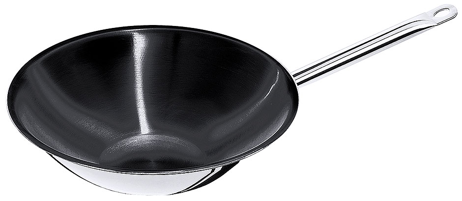 Contacto Wok Edelstahl - mehrschichtig - Boden abgeflacht