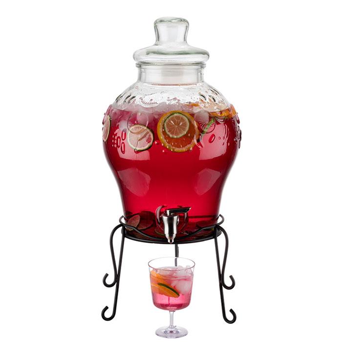 APS Getränkespender "FRUITS" | 10,5 Liter | schwarzes Gestell