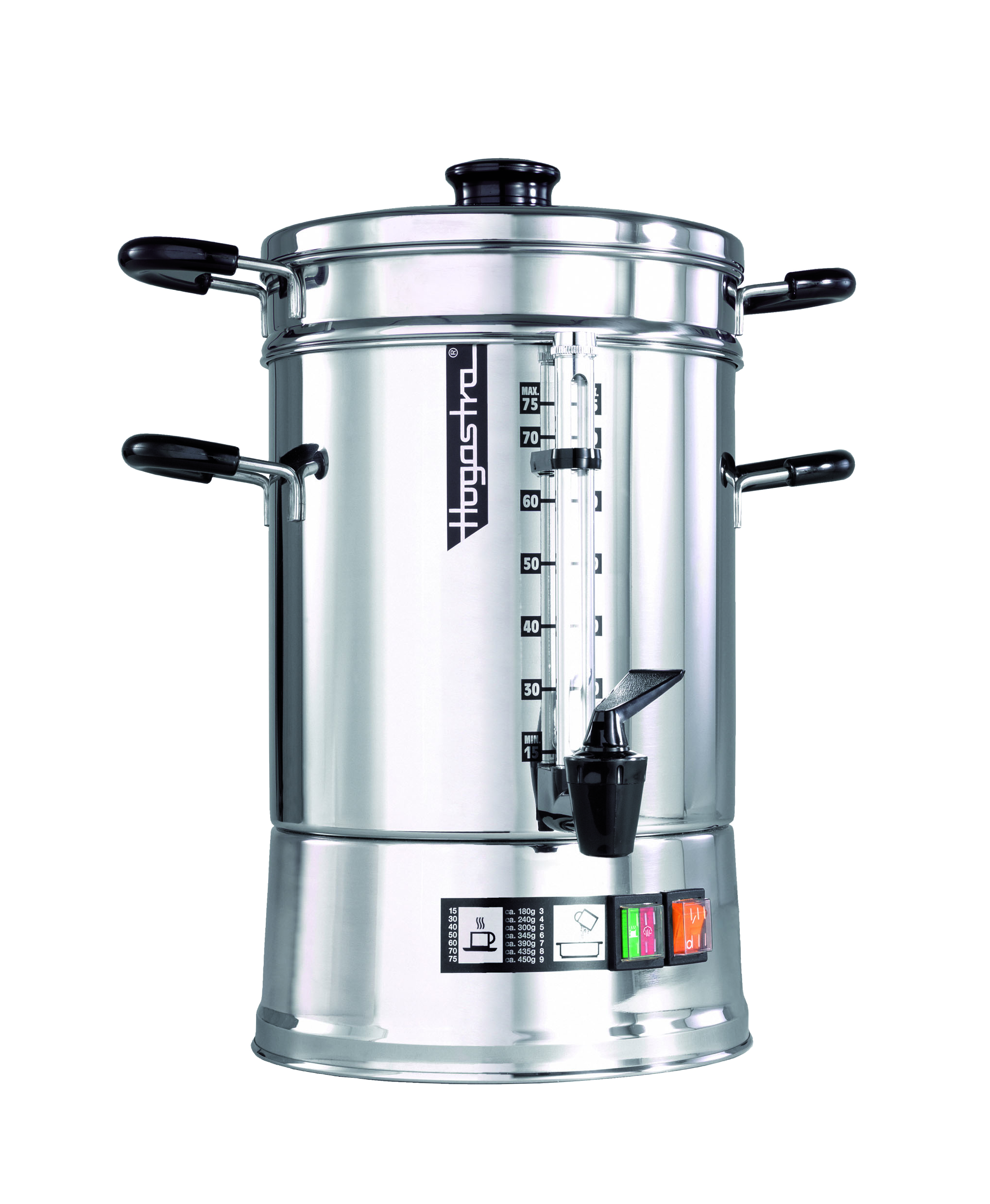 Hogastra Kaffeemaschine CNS 75 ECO Line mit flachem Deckel, 2 - 9,5 Liter