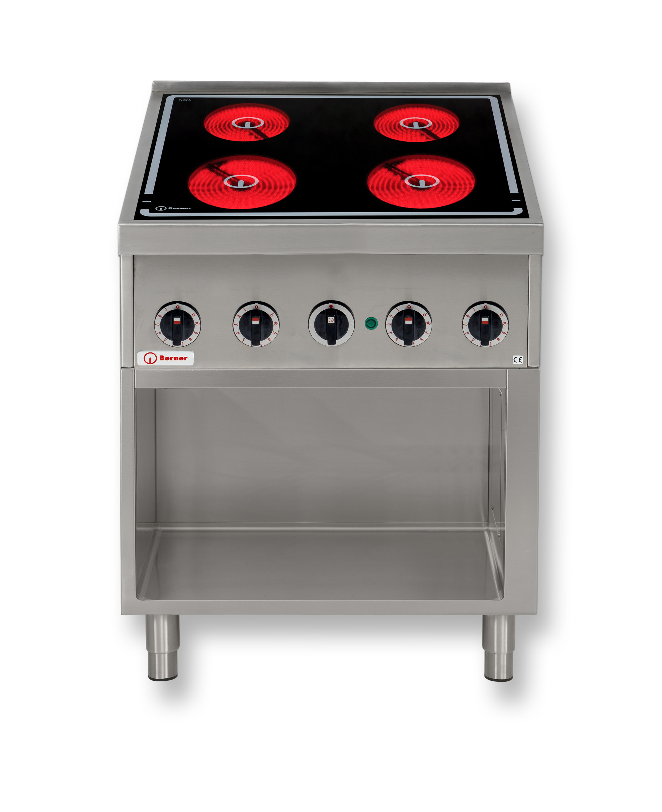 Berner Standherd mit Strahlheizkörper rund mit 4 Kochstellen