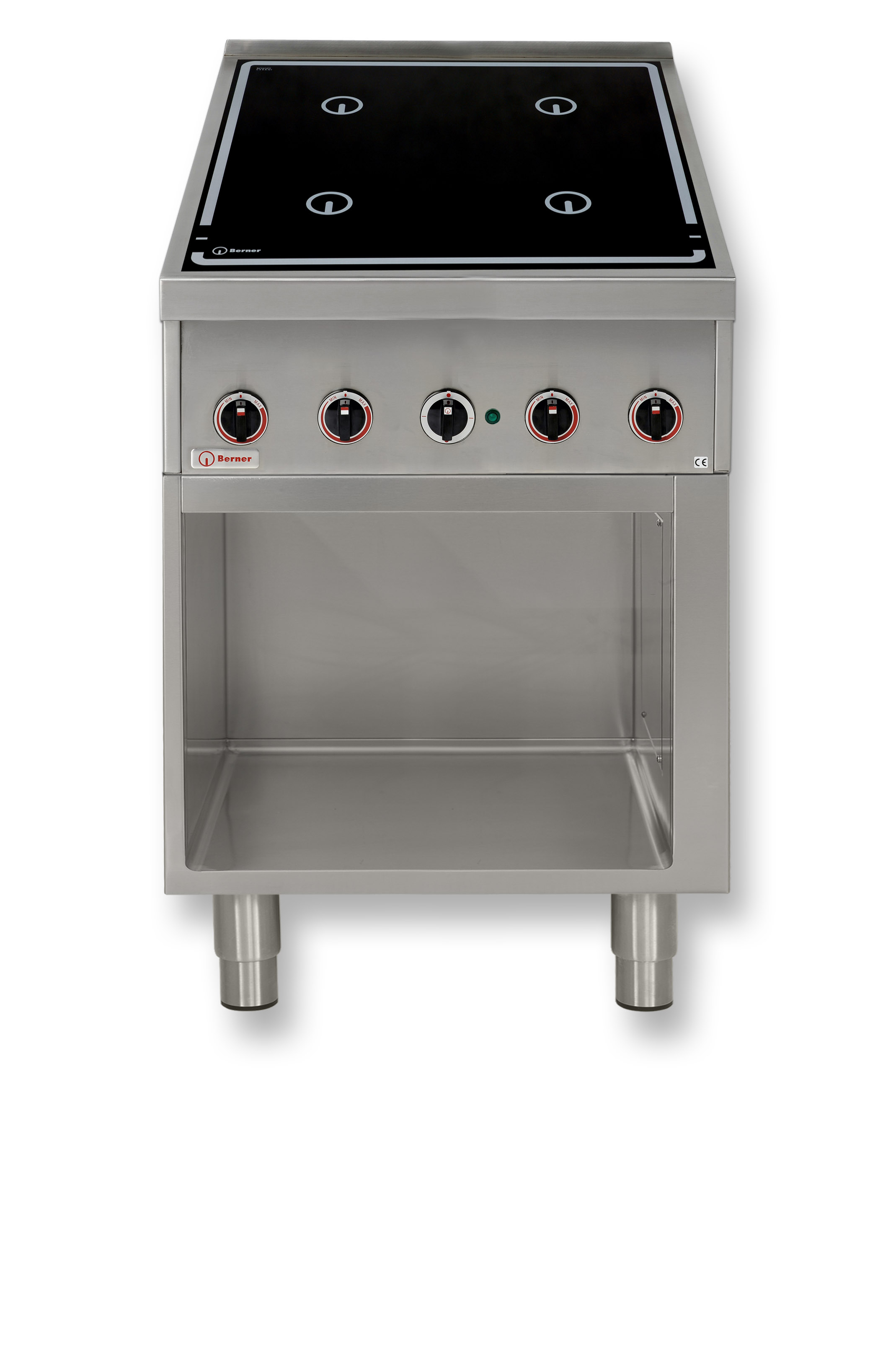 Berner Standherd Induktion mit 4 quadratischen flächendeckenden Kochstellen