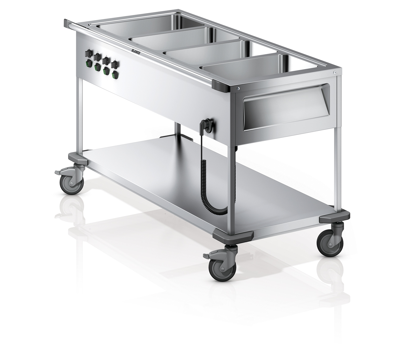 B.PRO Speisenausgabewagen SAW L-4 beheizt, 4x GN 1/1-200