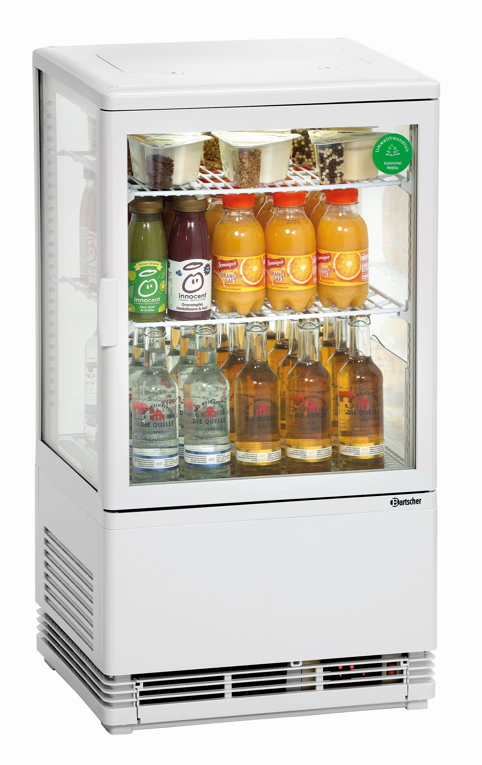 Bartscher Mini Kühlvitrine 58L, weiß