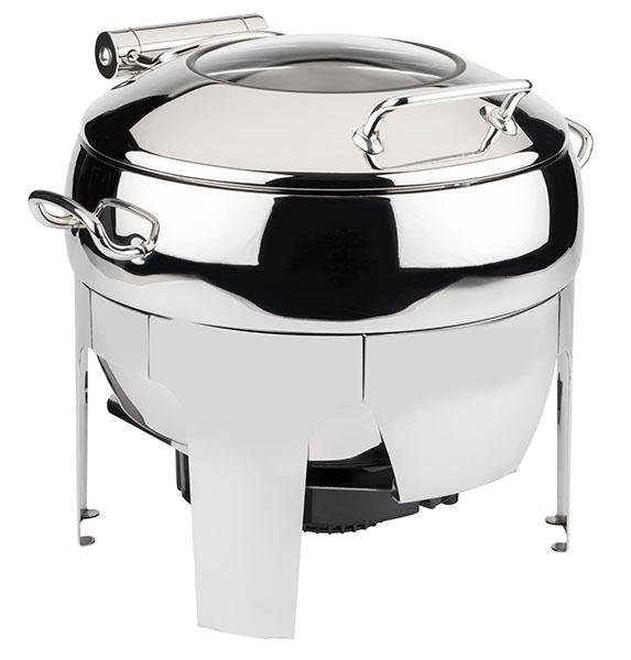 APS Dish "EASY INDUCTION" rund 11 Liter | inkl. 1 Gestell, 1 Wasserbecken, 1 Deckel, 1 runden Speisenbehälter | ohne Induktionsplatte