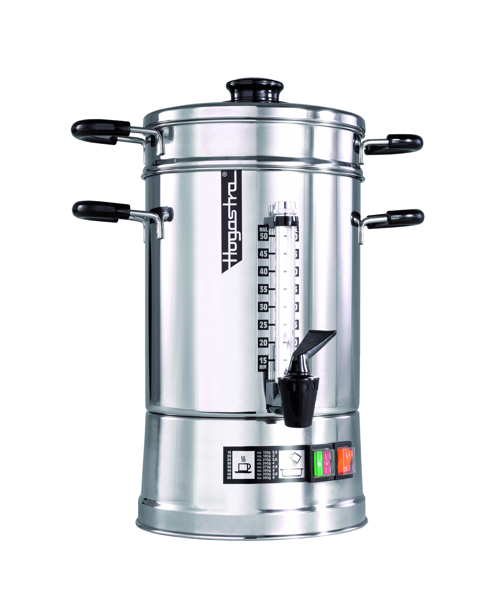 Hogastra Kaffeemaschine CNS 50 ECO Line mit flachem Deckel, 2 - 6,5 Liter