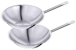 Contacto Wok Edelstahl - mehrschichtig - Boden abgerundet