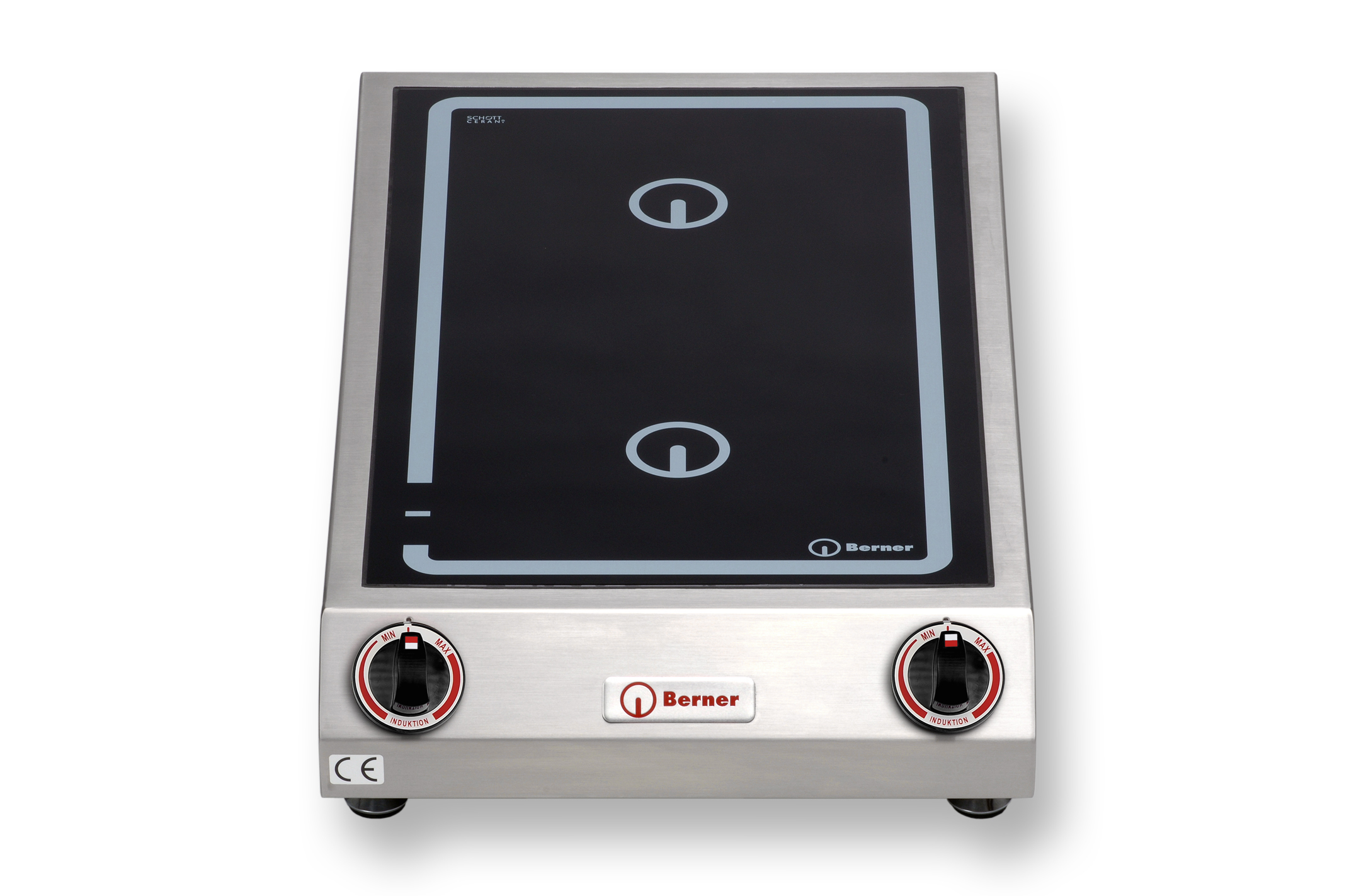 Berner Induktionsherd flach, Auftischgerät, 2 Kochstellen hintereinander