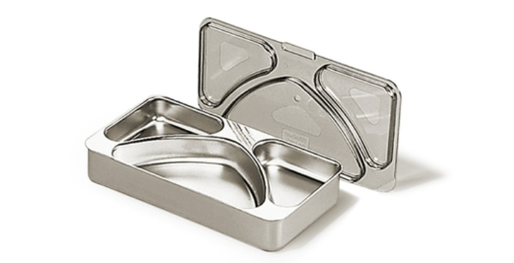 Rieber thermoport® 10 "Essen auf Rädern" Speisenschale mit Latent-Wärmespeicher / Edelstahl