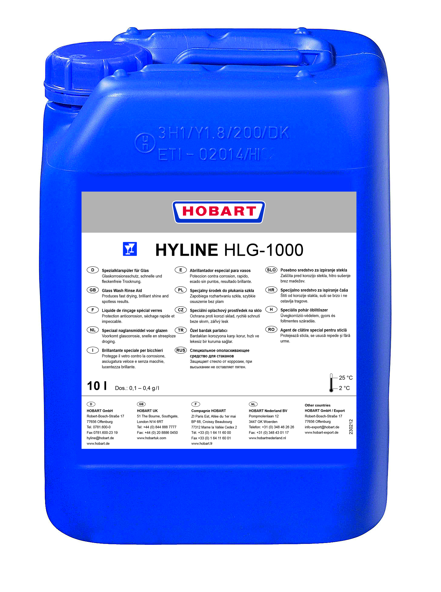 ecomax by HOBART Hyline Klarspüler; HLG-1000 für Gläser, HLU-3000 Universal; HLD-5000 Spezial