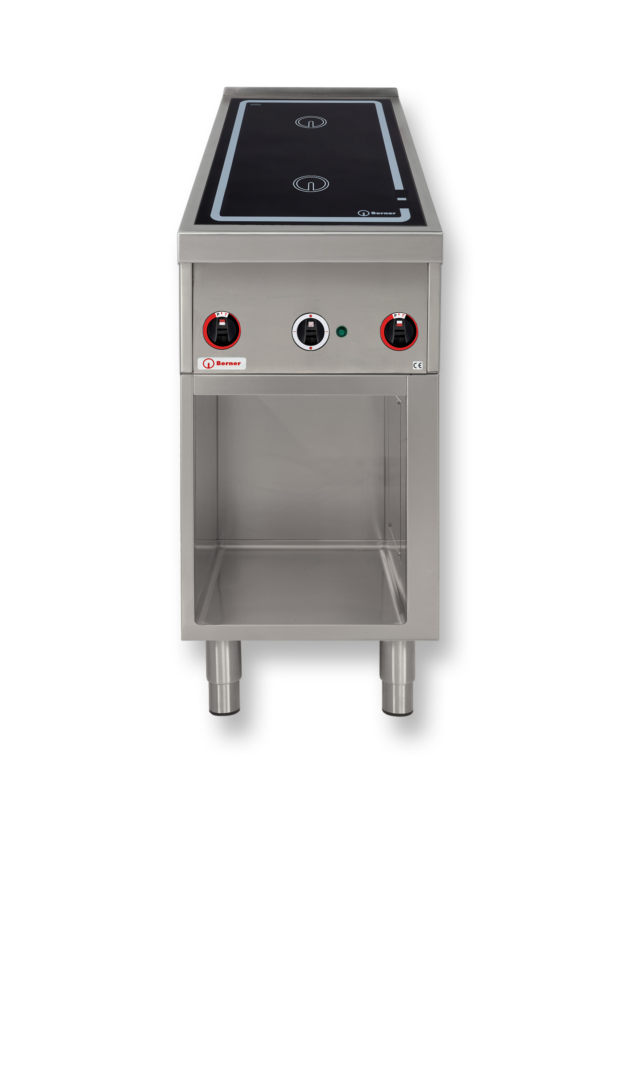 Berner Standherd Flex Induktion mit 2 quadratischen flächendeckenden Kochstellen