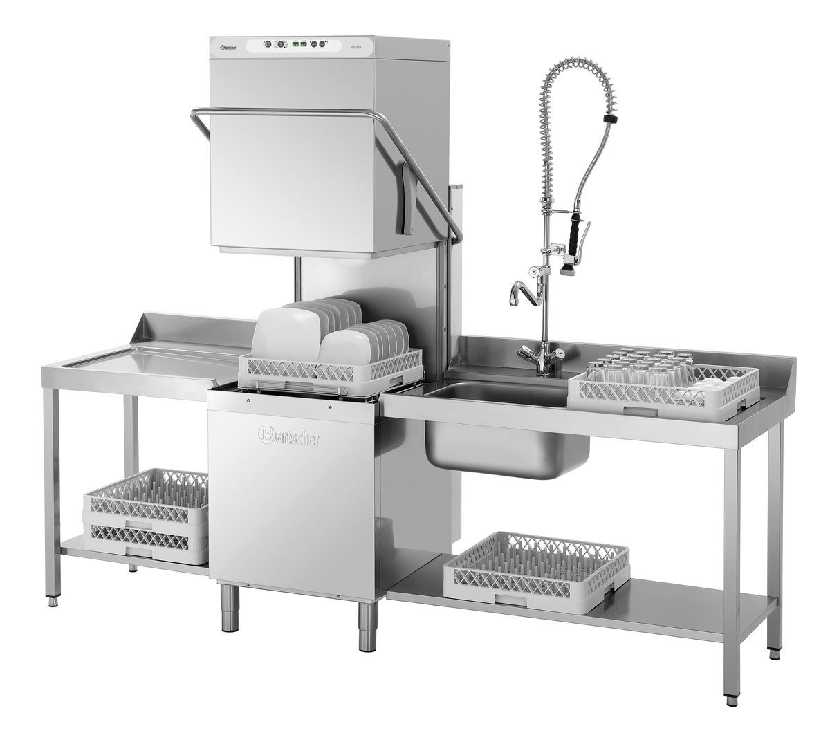 Bartscher Durchschubspülmaschine DS 500 / Starterpaket inkl. Reiniger & Klarspüler