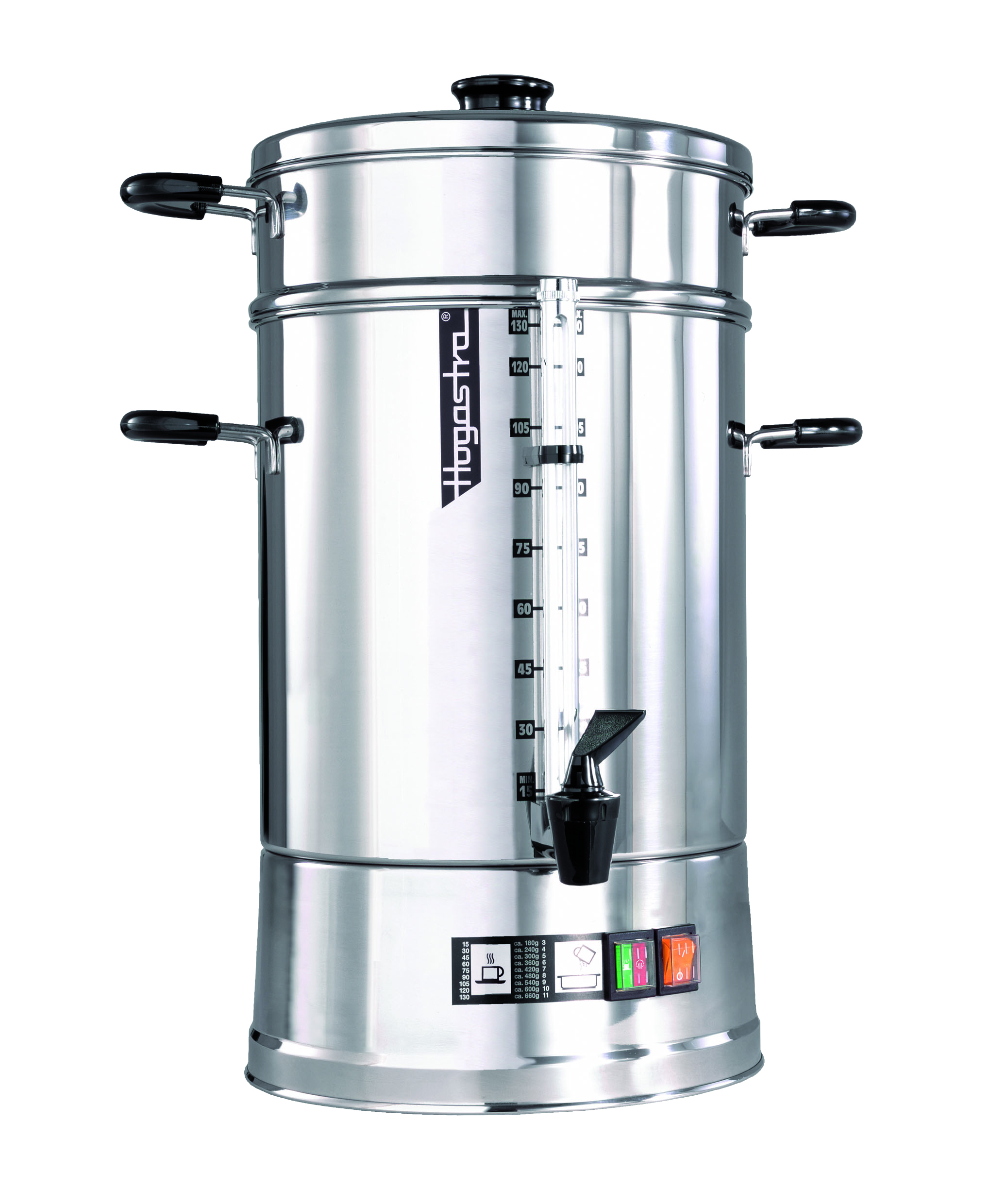 Hogastra Kaffeemaschine CNS 130 ECO Line mit flachem Deckel, 2 - 16,5 Liter