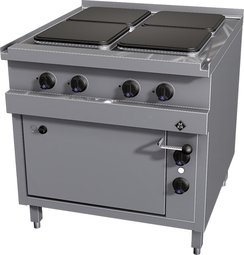 MKN Herd Elektro 4 Platten mit Elektro Backofen 2/1 GN Optima 850