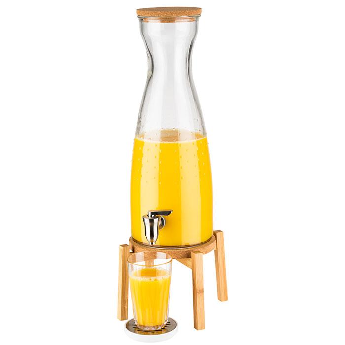 APS Getränkespender "FRESH WOOD" | 4,5 Liter | Holzgestell, Korkuntersetzer