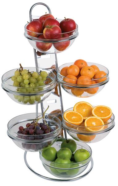 APS Buffetleiter "BIG", 11tlg. | 6 Glasschalen Ø 23 cm 2,5 Liter, 1 Leiter, 2 Doppelringe, 2 Einzelringe | individuell zusammensetzbar
