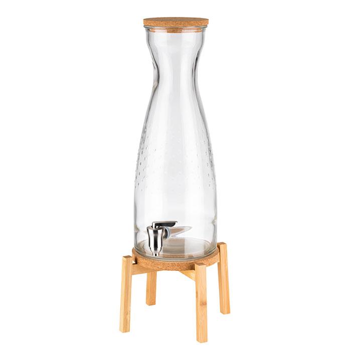 APS Getränkespender "FRESH WOOD" | 4,5 Liter | Holzgestell, Korkuntersetzer