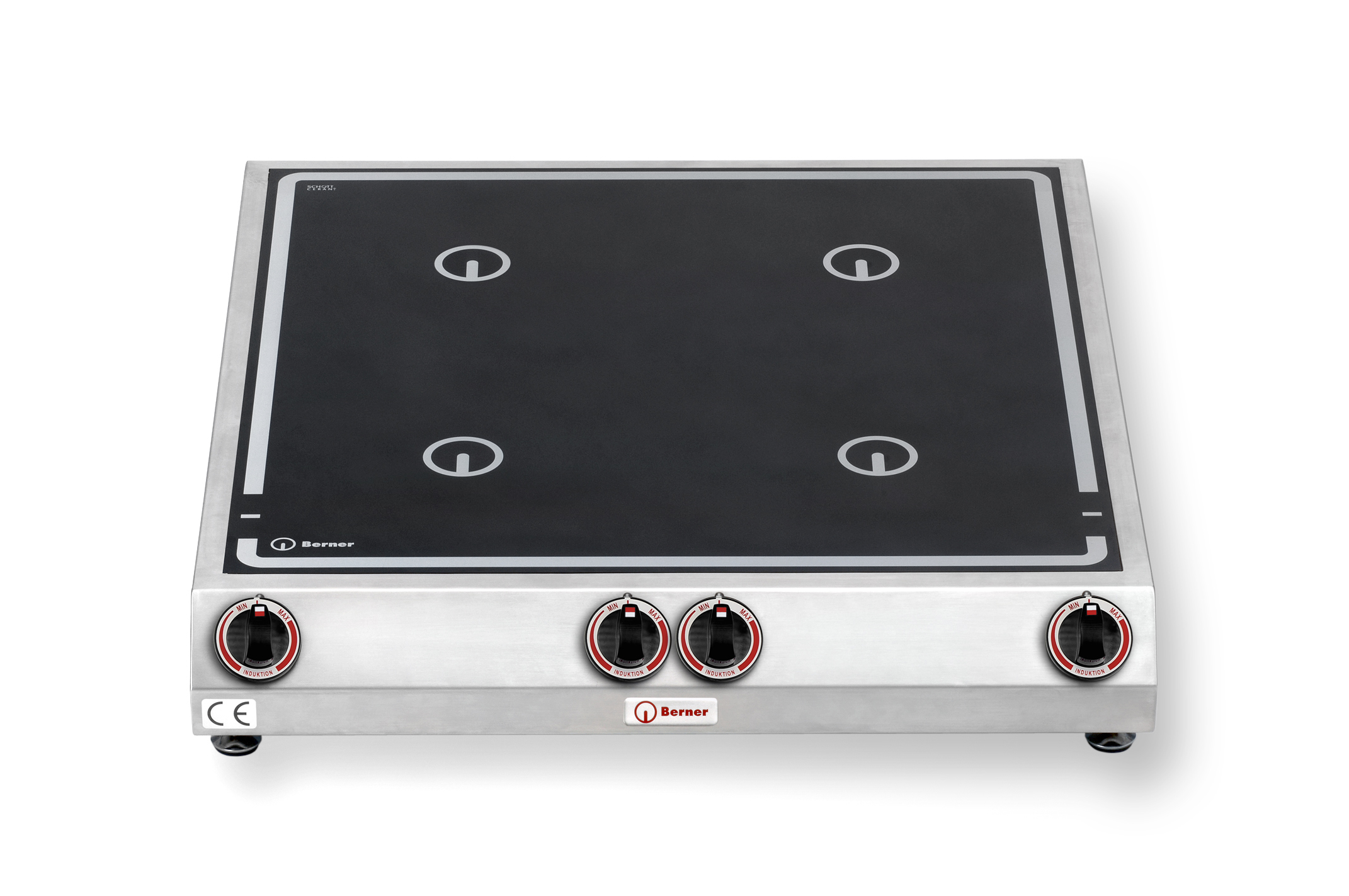 Berner Induktionsherd flach, Auftischgerät, 4 Kochstellen, 14 kW